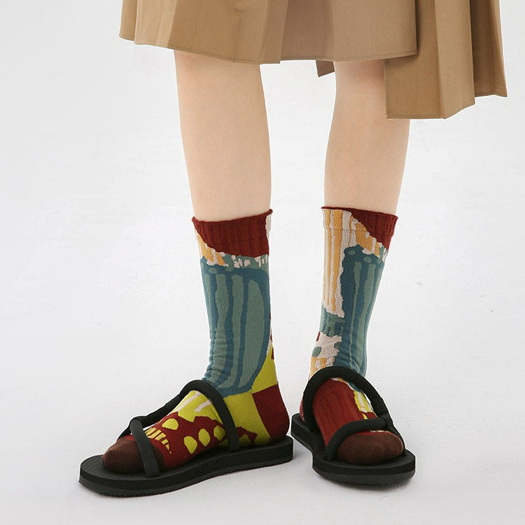 3 Pairs Vintage Brown Cotton Socks