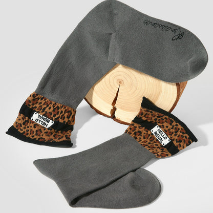 3 Pairs Mid High Leopard Socks