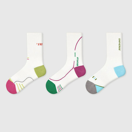 3 Pairs Sports Spring Breathable Cotton Socks